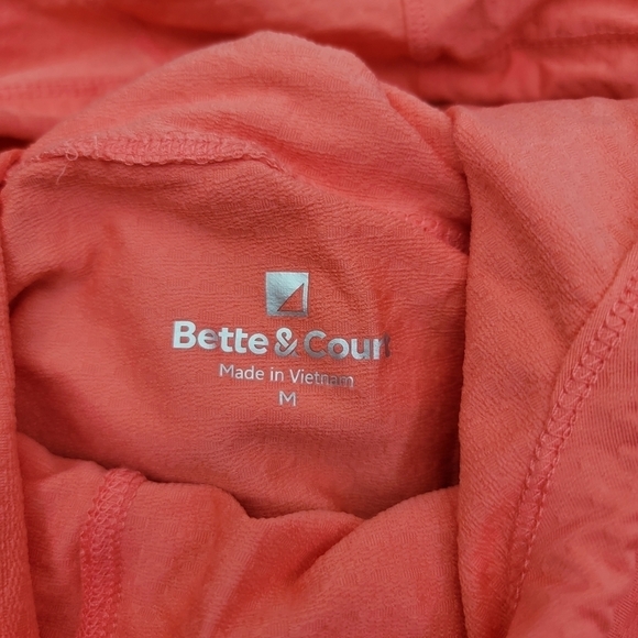 Bette & Court Orange Top Hoodie M Pullover Adjustable Zip Pockets Golfing Active - Picture 3 of 13